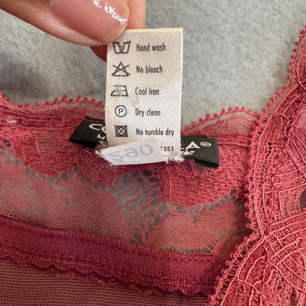 Cosabella Babydoll Chemise Lace Trim Mesh Nightgown Rose Pink Made Italy Small - Picture 8 of 8